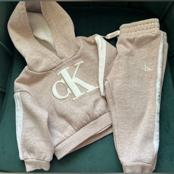 Calvin Klein Kids Tan Hoodie and Jogger Set - Picture 3 of 4